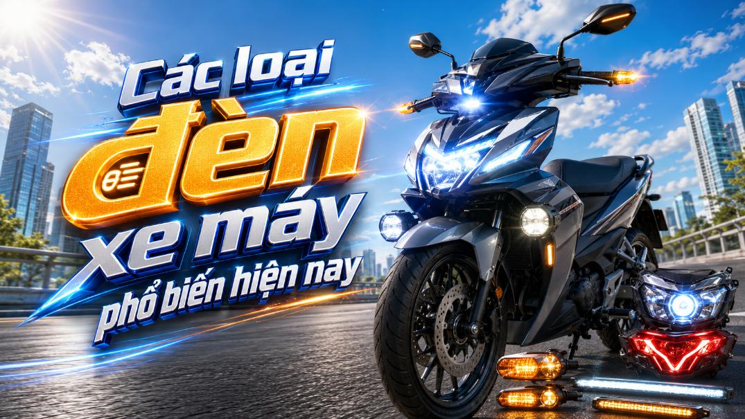 Các loại đèn xe máy phổ biến hiện nay và công dụng