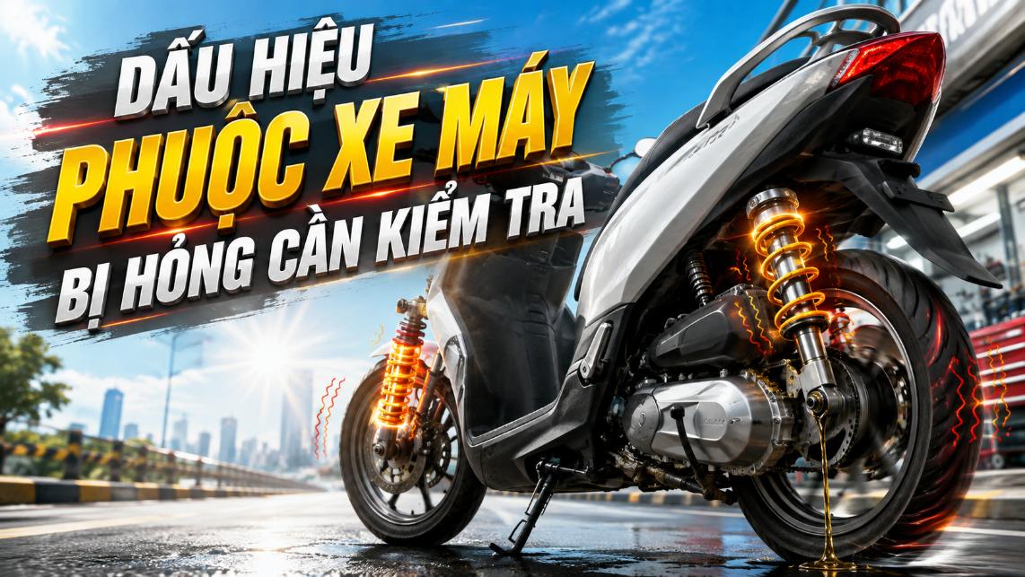 Dấu hiệu phuộc xe máy bị hỏng cần kiểm tra