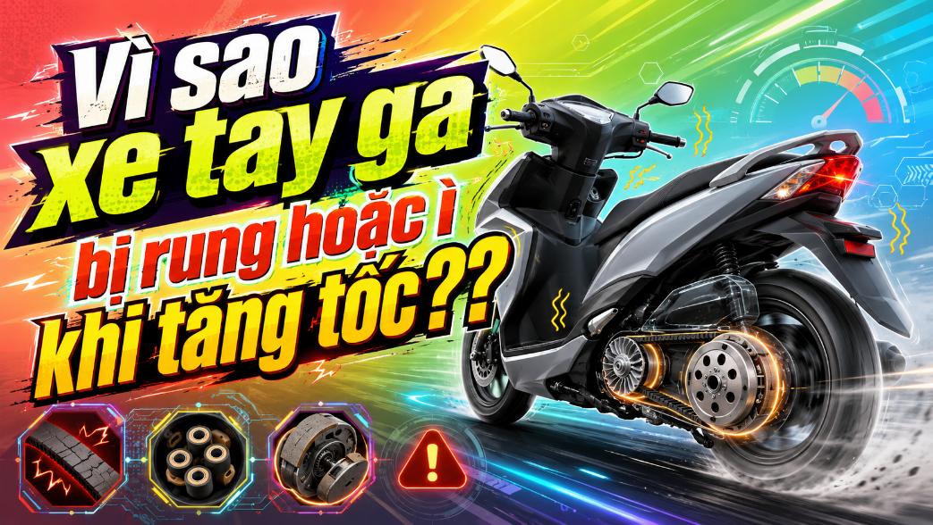 Vì sao xe tay ga bị rung hoặc ì khi tăng tốc?